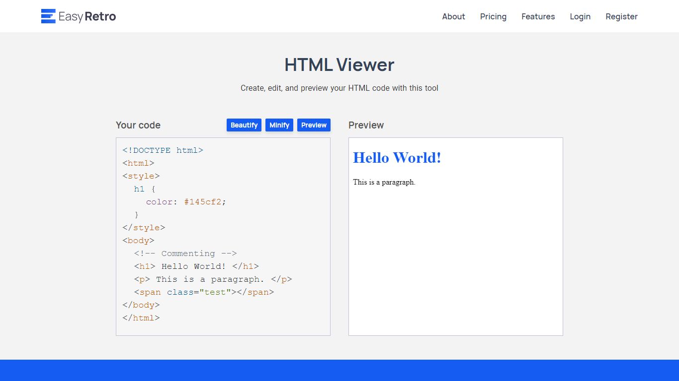 HTML Viewer (Simple and Easy) | EasyRetro